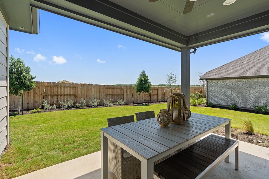 Exterior details and patio area of a home in Flora, Hutto (Image 2). Exterior details and patio area of a home in Flora, Hutto (Image 2).