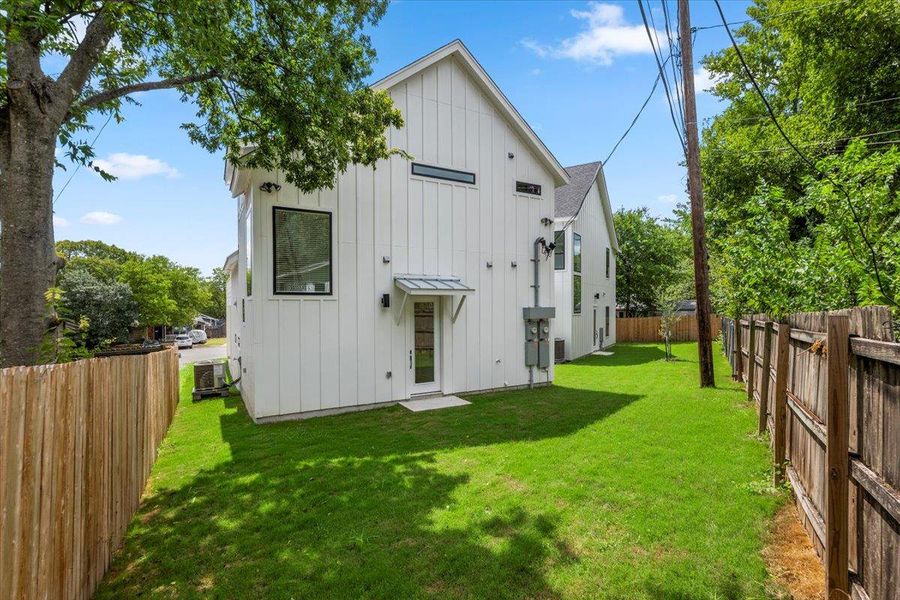 Exterior details and patio area of a home in , Austin (Image 3). Exterior details and patio area of a home in , Austin (Image 3).