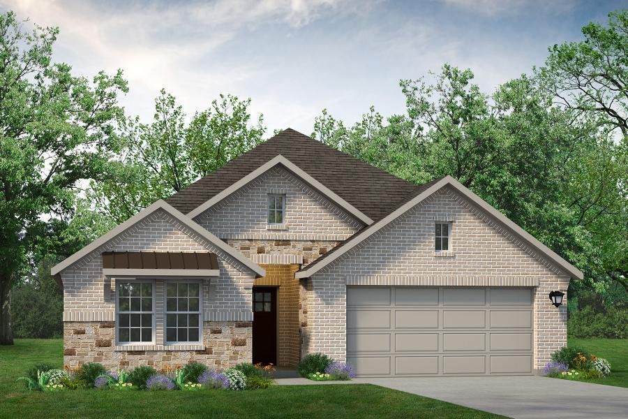 Front exterior of a new home in Elevon, Lavon, TX, highlighting curb appeal (Image 1). Front exterior of a new home in Elevon, Lavon, TX, highlighting curb appeal (Image 1).