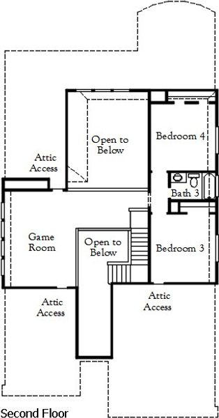 2D floor plan layout of this home in The Trails, New Caney, TX (Image 3).