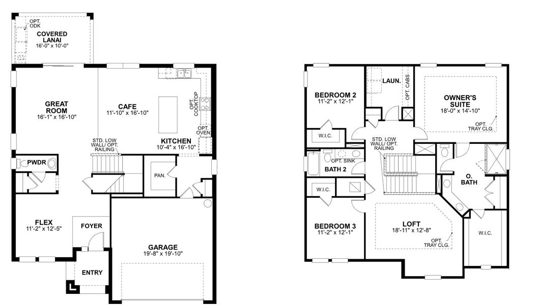 2D floor plan layout for the Estuary by M/I Homes in Hawkstone, Sarasota, FL (Image 3).