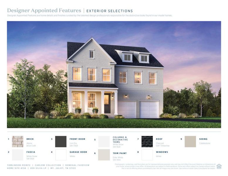 Sample of building materials used in homes in Tomlinson Pointe, Mount Juliet (Image 5).