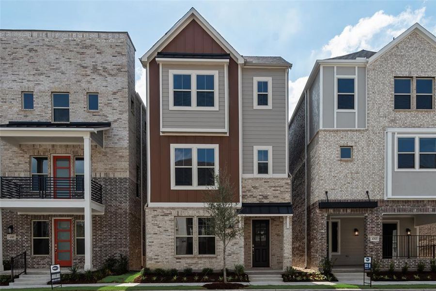 Front exterior of a new home in City Point, North Richland Hills, TX, highlighting curb appeal (Image 22). Front exterior of a new home in City Point, North Richland Hills, TX, highlighting curb appeal (Image 22).
