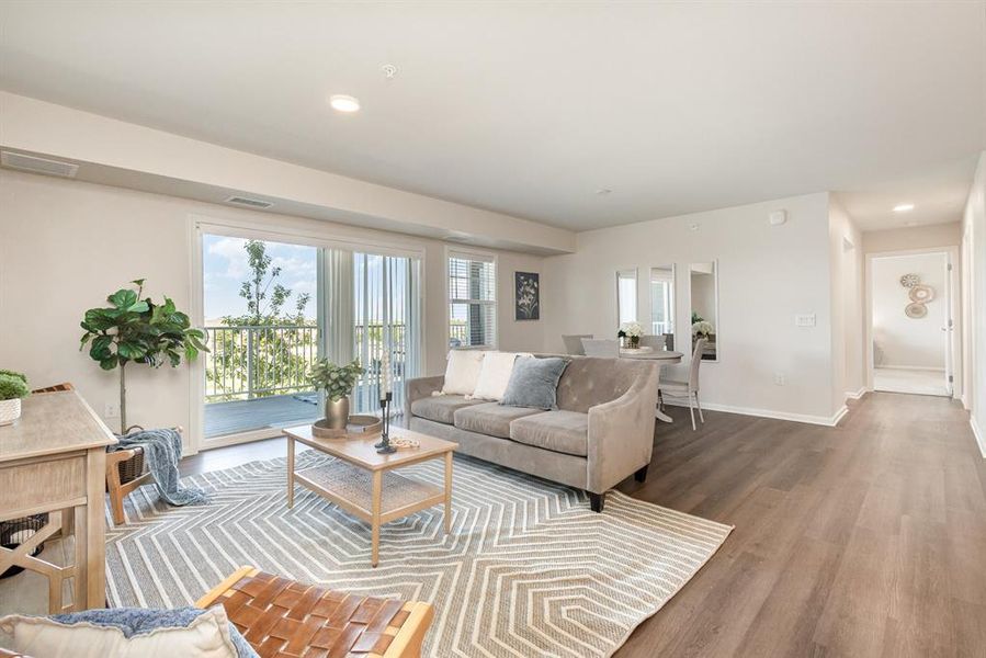 Nice space, views and light with Luxury Vinyl Plank flooring in the main areas Nice space, views and light with Luxury Vinyl Plank flooring in the main areas