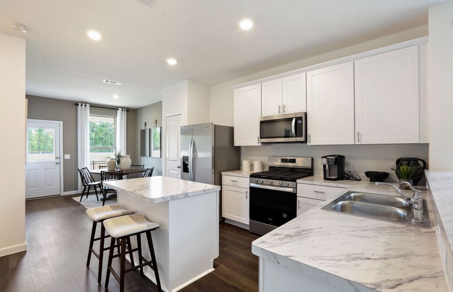 Representative furnished interior of a home built from the Taft by Pulte Homes in Crosswinds, Kyle (Image 4). Representative furnished interior of a home built from the Taft by Pulte Homes in Crosswinds, Kyle (Image 4).