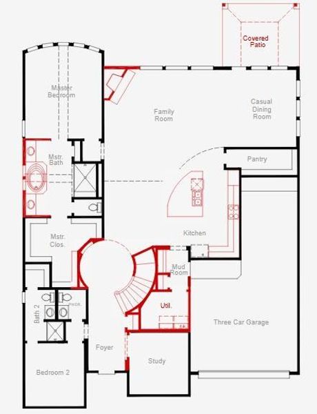2D floor plan layout of this home in COLTON, Montgomery, TX (Image 3).