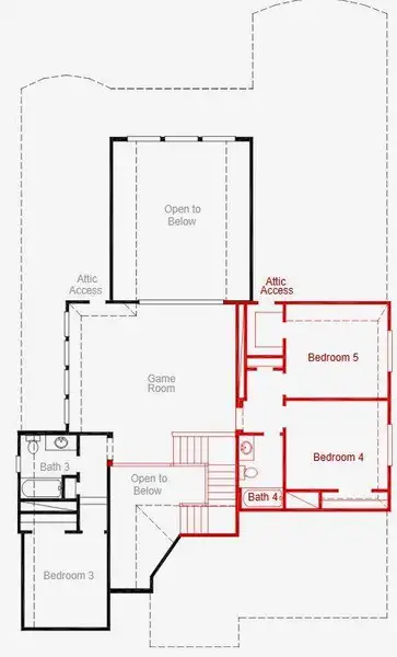 2D floor plan layout of this home in The Meadows at Imperial Oaks, Spring, TX (Image 4). 2D floor plan layout of this home in The Meadows at Imperial Oaks, Spring, TX (Image 4).