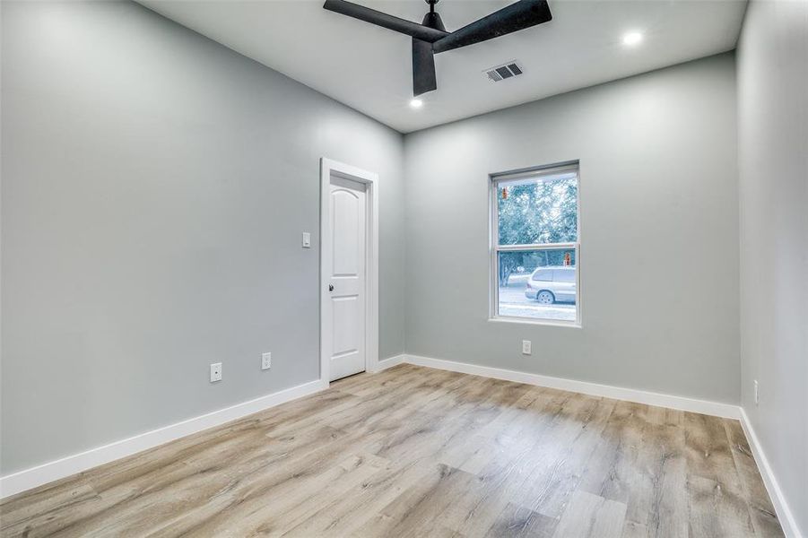 Empty room featuring light hardwood / wood-style floors