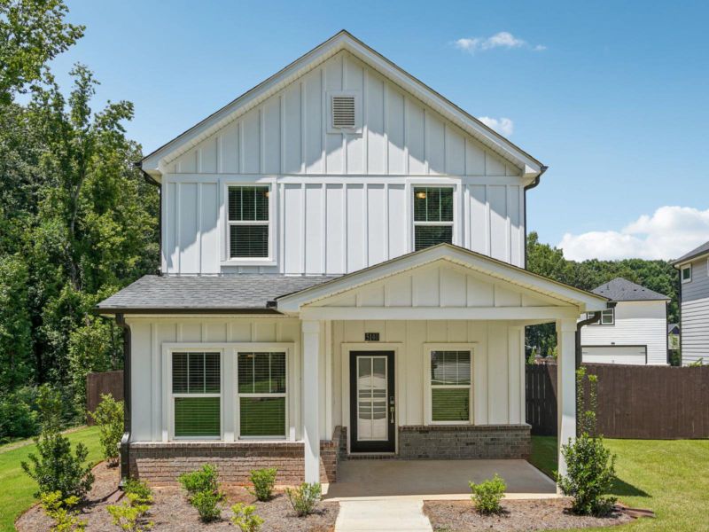 Representative exterior photo of a completed home built from the Reese by Meritage Homes in Hemingway - Cottage Series, Cumming, GA (Image 1). Representative exterior photo of a completed home built from the Reese by Meritage Homes in Hemingway - Cottage Series, Cumming, GA (Image 1).