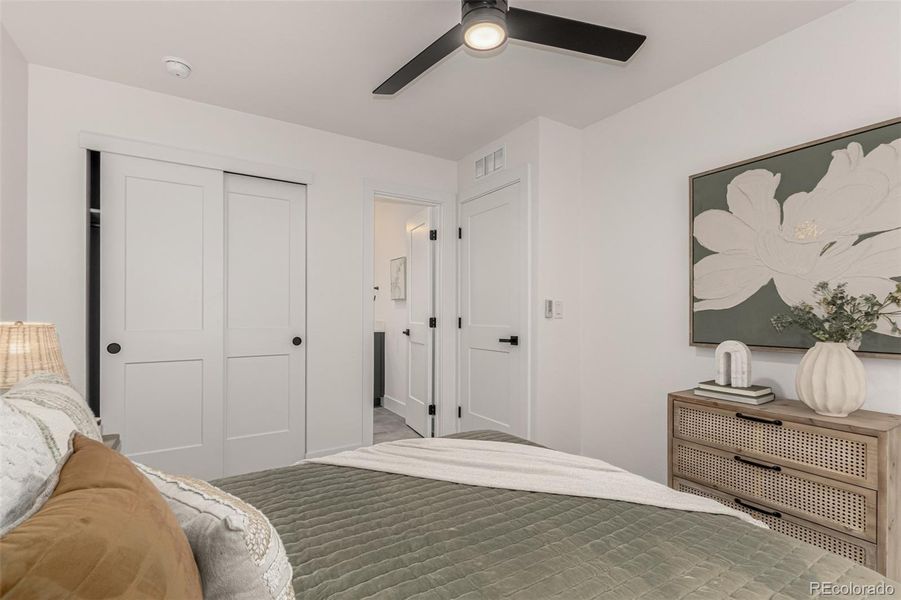 Second, en suite bedroom on 2nd floor, comfortably fits either a queen or king bed