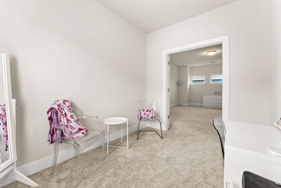 The flex room offers great options such as a workout studio, craft room, or junior office.