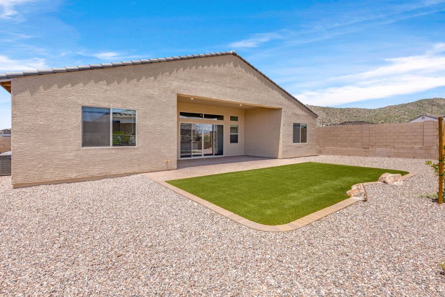 Exterior details and patio area of a home in Saguaro Reserve II, Marana (Image 14).
