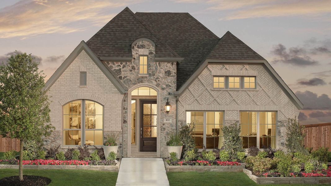Front exterior of a new home in Candela, Richmond, TX, highlighting curb appeal (Image 27).