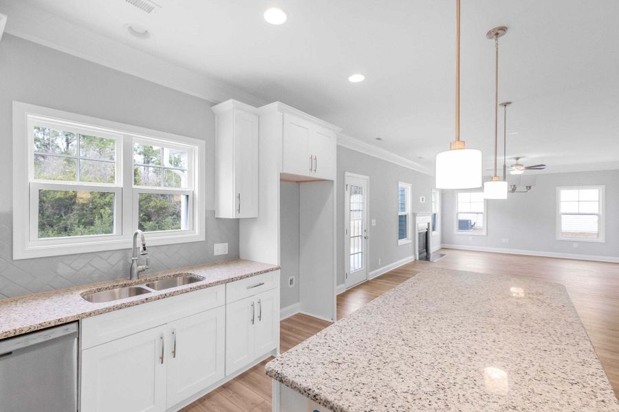 Representative furnished interior of a home built from the Drayton by Caviness & Cates Communities in Bartlett Manor, Youngsville (Image 175).