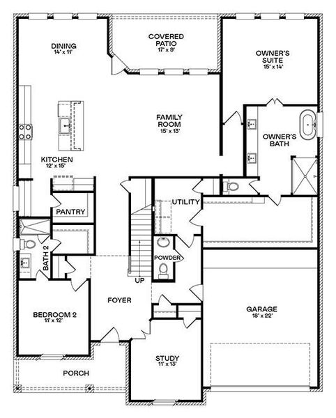 2D floor plan layout of this home in Samara, League City, TX (Image 2). 2D floor plan layout of this home in Samara, League City, TX (Image 2).