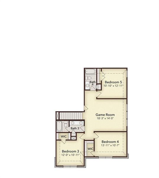 2D floor plan layout of this home in Westside Preserve, Midlothian, TX (Image 4).