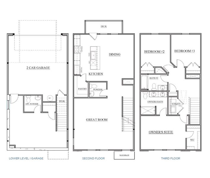 2D floor plan layout for the Anchor lower level by Brookline Homes in Vanguard at Vermillion, Huntersville, NC (Image 2).