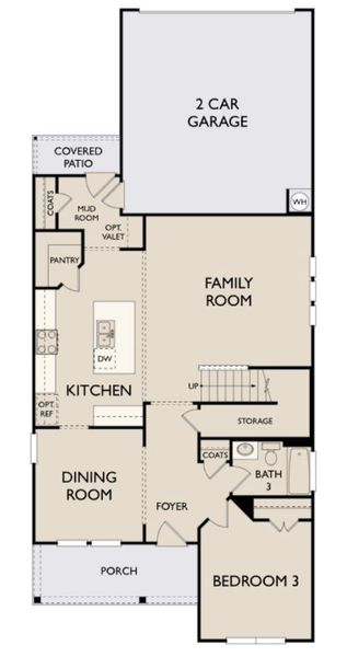 2D floor plan layout of this home in Lariat, Liberty Hill, TX (Image 5).