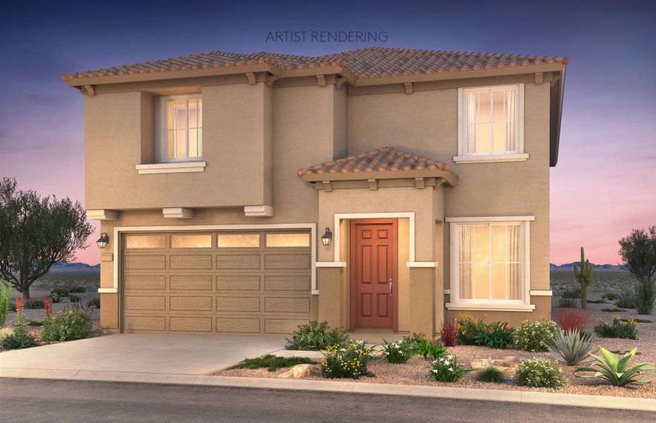 Representative exterior photo of a completed home built from the Firwood by Pulte Homes in Aloravita, Peoria, AZ (Image 18).