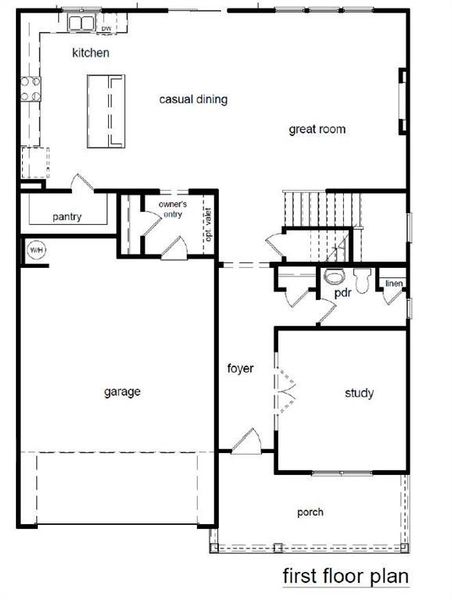 2D floor plan layout of this home in Reserve at Gum Springs, Jefferson, GA (Image 3).