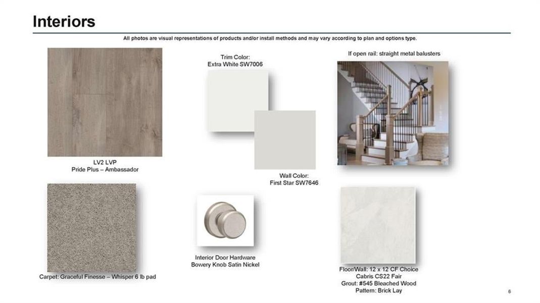 Images of hard surface flooring color for main level and hallways and Terrace level bedroom #3. Carpet in bedrooms.