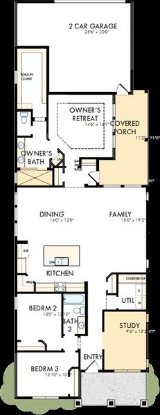 2D floor plan layout of this home in Sienna - Landmark Row Collection, Missouri City, TX (Image 5). 2D floor plan layout of this home in Sienna - Landmark Row Collection, Missouri City, TX (Image 5).