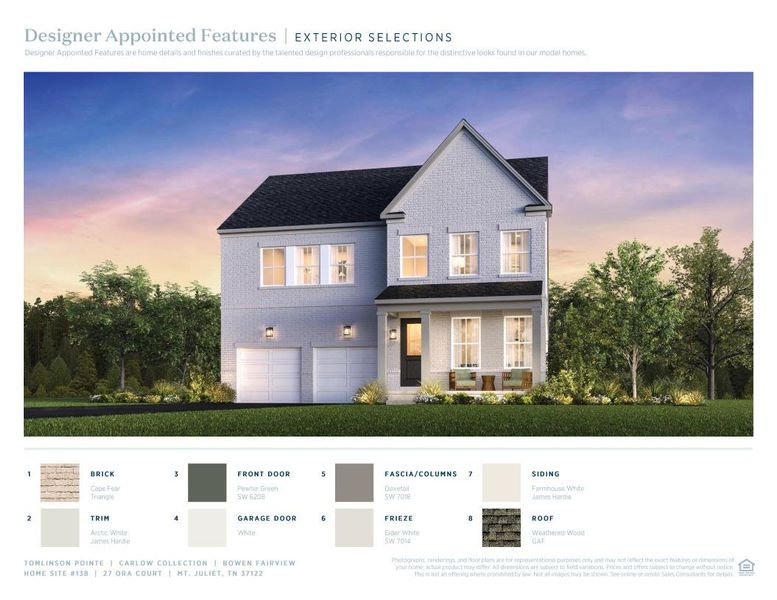 Sample of building materials used in homes in Tomlinson Pointe, Mount Juliet (Image 5).