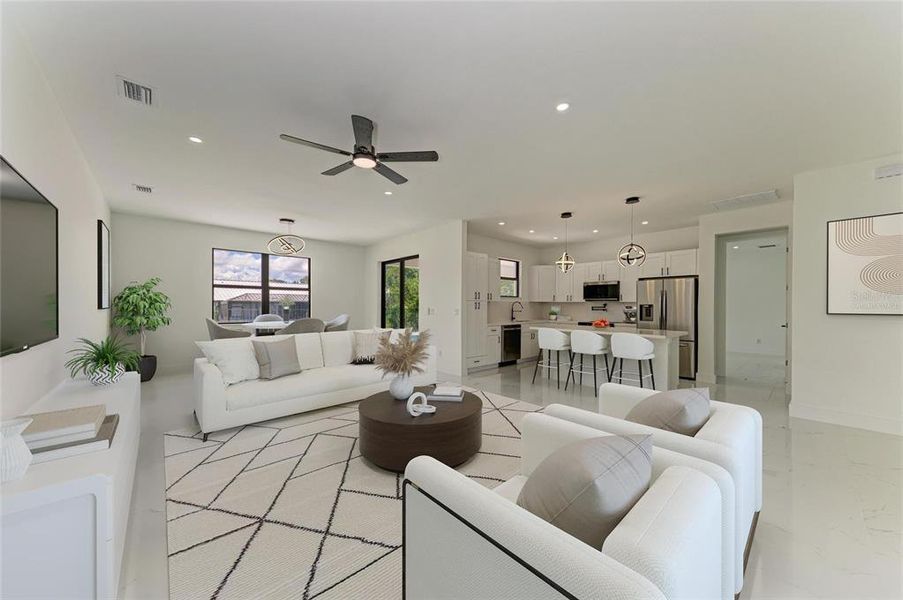 Furnished interior view inside a new home in , Punta Gorda (Image 9).