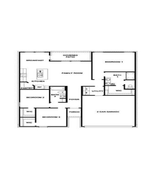 2D floor plan layout of this home in Grand Pines, Magnolia, TX (Image 5).