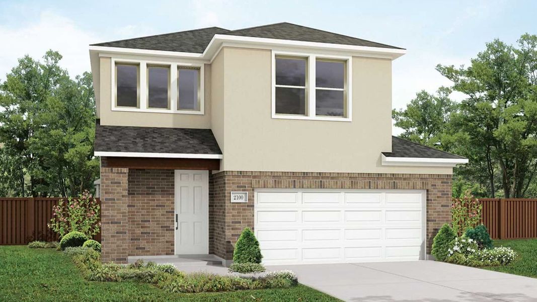 Representative exterior photo of a completed home built from the Meridian by DRB Homes in Westridge Journey, McKinney, TX (Image 5).