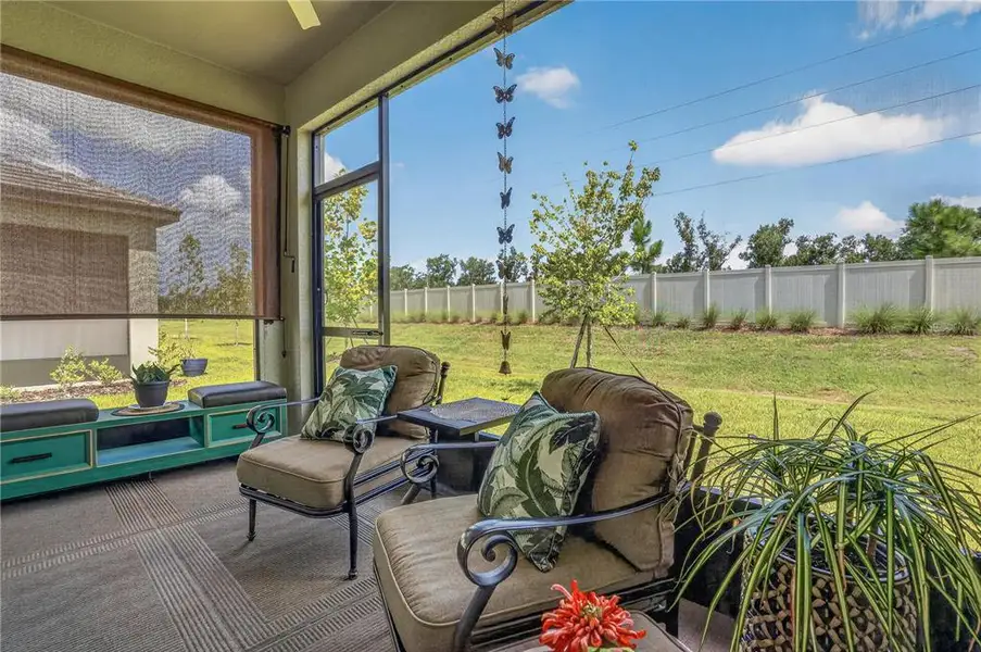 Exterior details and patio area of a home in Prosperity Lakes Active Adult, Parrish (Image 4).