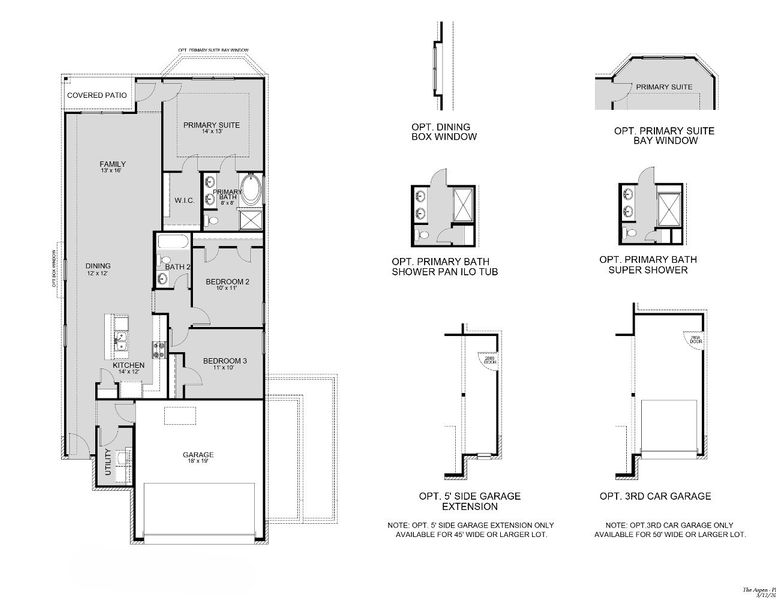 2D floor plan layout for the The Aspen by Legend Homes in Townsend Reserve, Splendora, TX (Image 3).