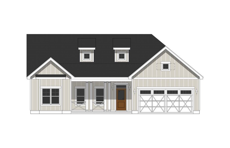 Representative exterior photo of a completed home built from the Claremont by Bill Clark Homes in Sidbury Landing, Wilmington, NC (Image 2). Representative exterior photo of a completed home built from the Claremont by Bill Clark Homes in Sidbury Landing, Wilmington, NC (Image 2).