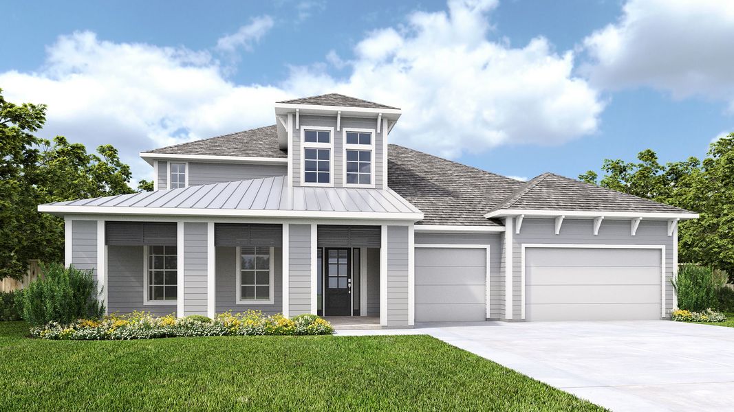 Representative exterior photo of a completed home built from the 3745MC by MasterCraft Builder Group in SilverLeaf, St. Augustine, FL (Image 6). Representative exterior photo of a completed home built from the 3745MC by MasterCraft Builder Group in SilverLeaf, St. Augustine, FL (Image 6).
