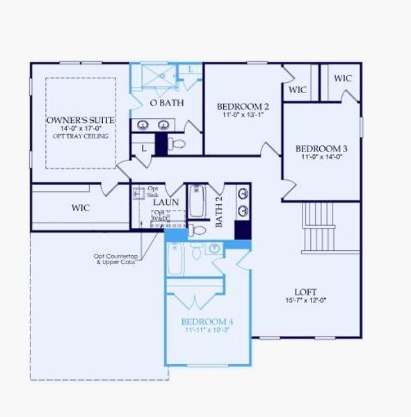 2D floor plan layout of this home in Rose Creek, Cumming, GA (Image 3).