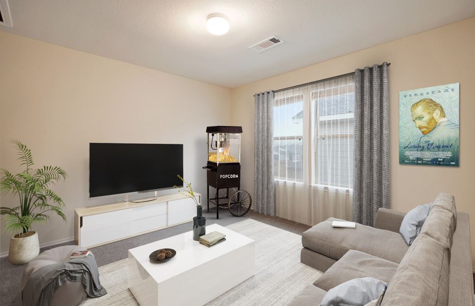 Furnished interior in a model home at Summerlyn in Leander (Image 28).