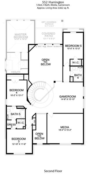 2D floor plan layout of this home in Impression 55s, Frisco, TX (Image 6).