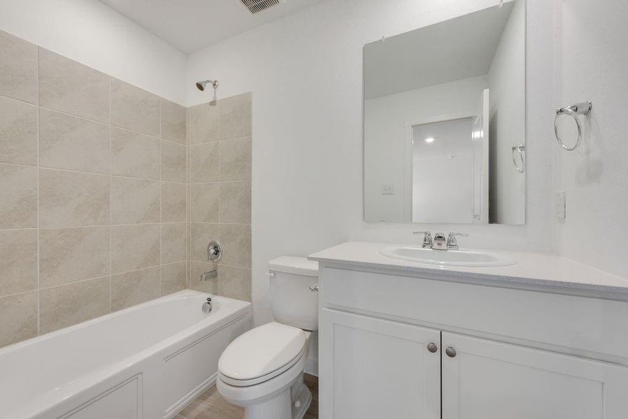 Full bath with vanity and tub / shower combination Full bath with vanity and tub / shower combination