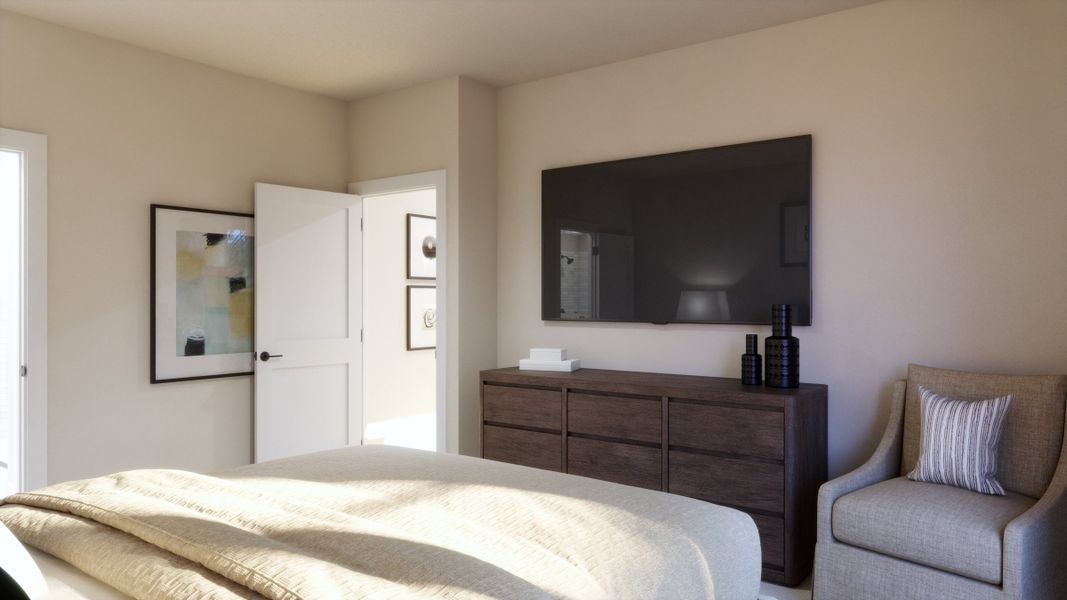 Furnished interior view inside a new home in Freedom at Anthem, Kyle (Image 8).