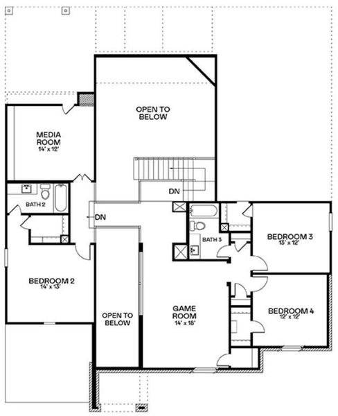 2D floor plan layout of this home in Bridgeland, Cypress, TX (Image 3).