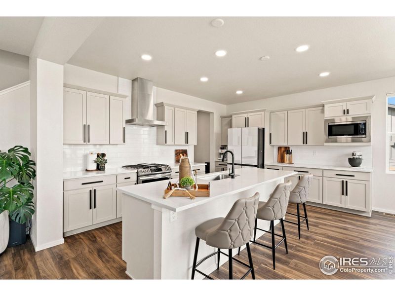 Amazing Kitchen with Gas Range, SS hood, and beautiful finishes