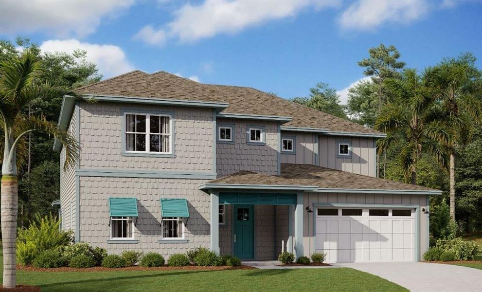 Front exterior of a new home in , St. Cloud, FL, highlighting curb appeal (Image 1). Front exterior of a new home in , St. Cloud, FL, highlighting curb appeal (Image 1).