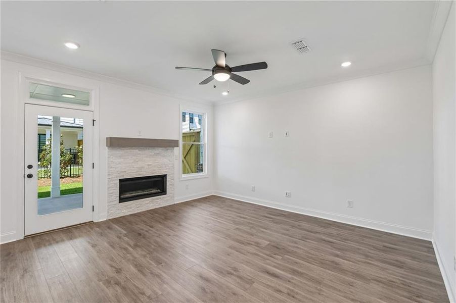Spacious, unfurnished interior of a new home in Millcroft Townhomes, Buford (Image 16). Spacious, unfurnished interior of a new home in Millcroft Townhomes, Buford (Image 16).