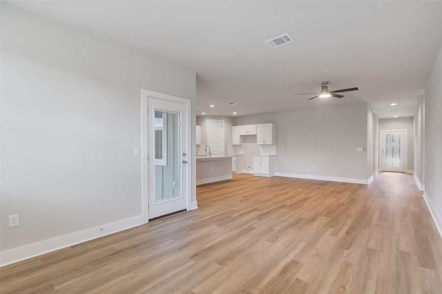 View of dining area into living room and kitchen View of dining area into living room and kitchen