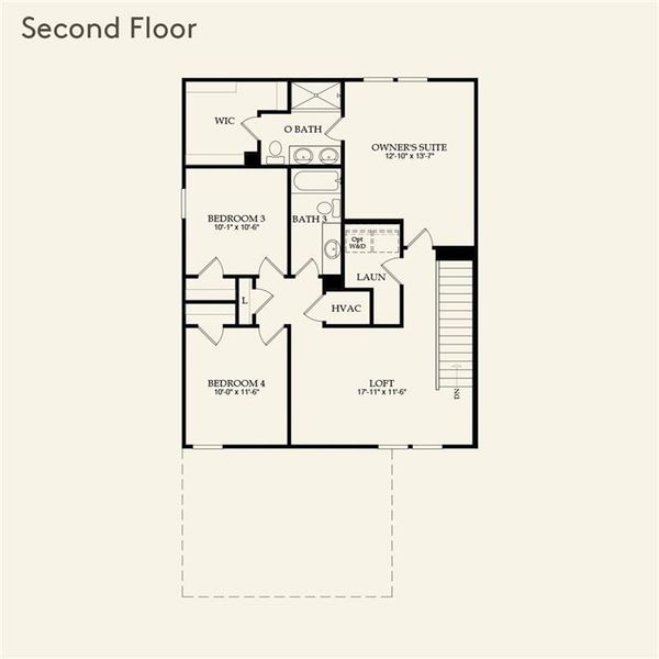 2D floor plan layout of this home in Avery Ridge, Gainesville, GA (Image 5).