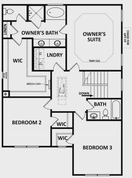 2D floor plan layout of this home in Calgary Downs, Winder, GA (Image 3).
