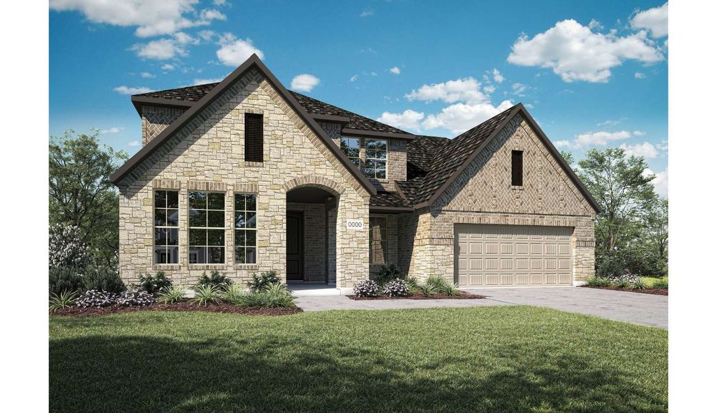 Representative exterior photo of a completed home built from the Logan by Tri Pointe Homes in Inspiration Collection at LaPrelle, Fort Worth, TX (Image 18). Representative exterior photo of a completed home built from the Logan by Tri Pointe Homes in Inspiration Collection at LaPrelle, Fort Worth, TX (Image 18).