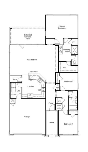 2D floor plan layout of this home in River Bluff, Leander, TX (Image 3).