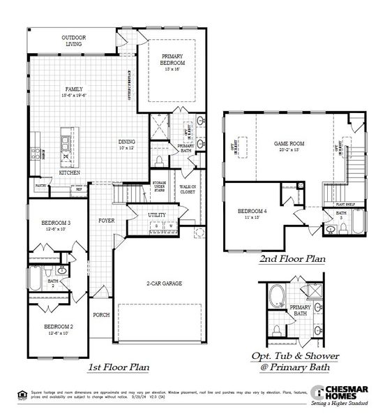 2D floor plan layout of this home in Prominence – Now Selling, San Antonio, TX (Image 3).