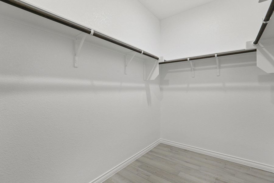Spacious closet featuring light wood-type flooring